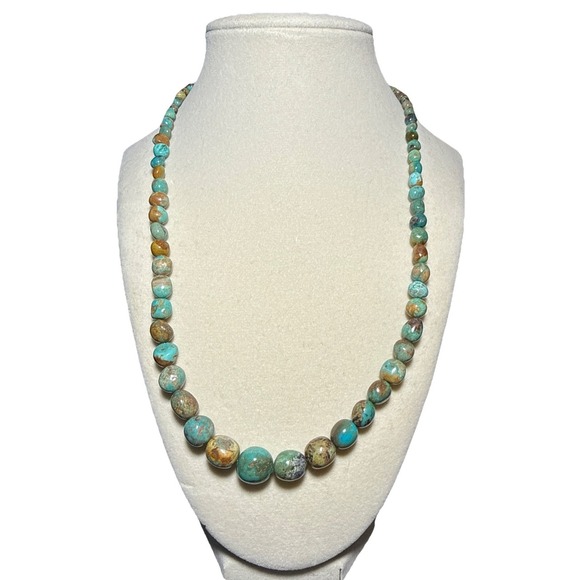 Mine Finds by Jay King Jewelry - Jay King Turquoise Sterling Silver Graduated Irregular Bead 20" Necklace J14-12